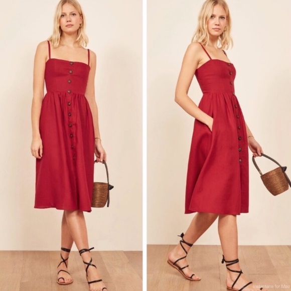 reformation tori linen sundress